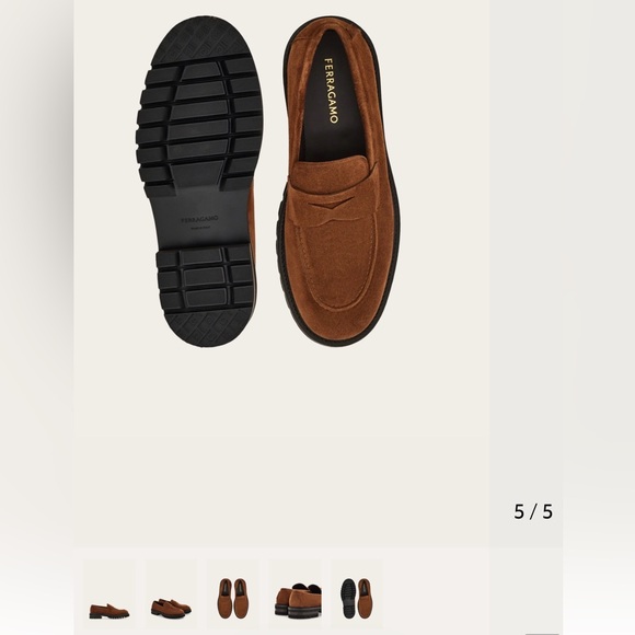 Salvatore Ferragamo Brown Suede Men’s Loafers main image 6